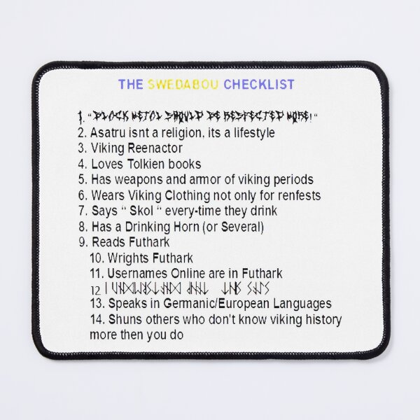Item preview, Swedabou Checklist designed and sold by jakersvelmax.