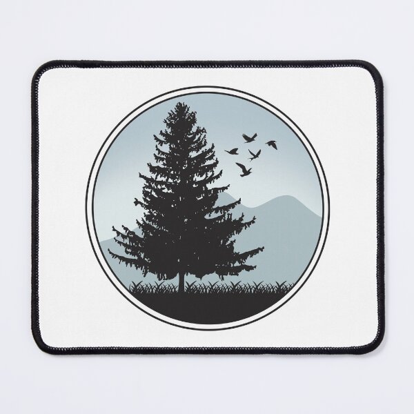 Item preview, Pine Tree and Mountains with Birds designed and sold by Gsallicat.