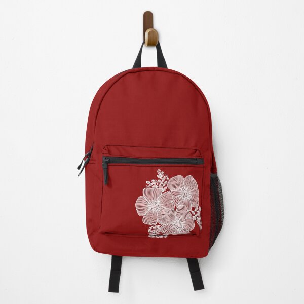 Item preview, White Line drawing flower design on Red designed and sold by Giulia Palazzo.
