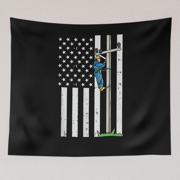 Item preview, Lineman American Flag designed and sold by beata155.
