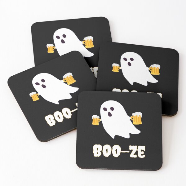 Item preview, Ghost Drinking Beer Funny Halloween Booze designed and sold by SharpThreadZ.