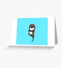 Cute otter holding a shell Greeting Card