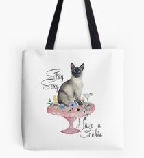 Siamese cat and cookies Tote Bag