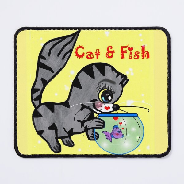 Item preview, Animals : Cat and Fish designed and sold by Shirley cute art .