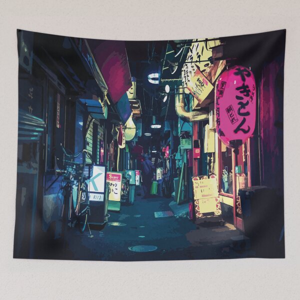 Item preview, Japanese Art Style Night Street designed and sold by JasonNguyen22.
