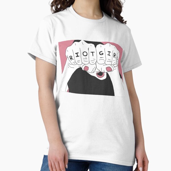 Vista previa del artículo con la obra «Retro Bikini Kill 7a Riot Girl», diseñado y vendido por GraysonReidTee.