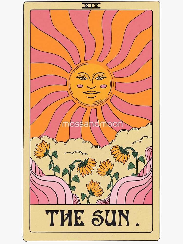 The Sun Tarot Card Sticker for Sale by mossandmoon