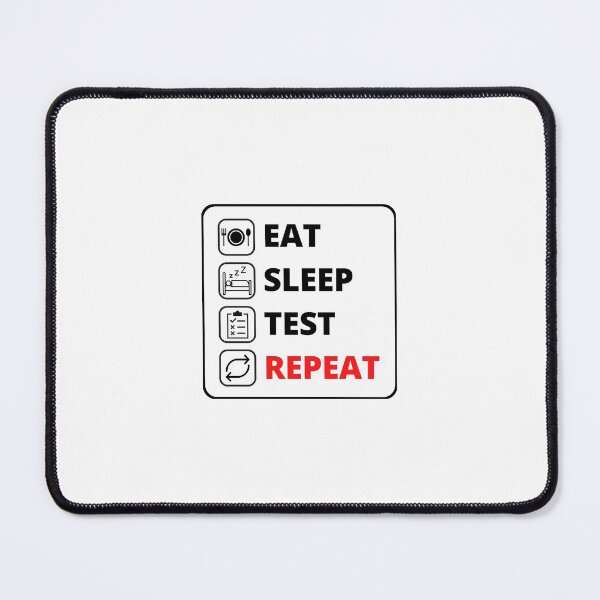 Item preview, Eat Sleep Test Repeat - Life of a QA Engineer (with border) designed and sold by OlivDesignsCo.