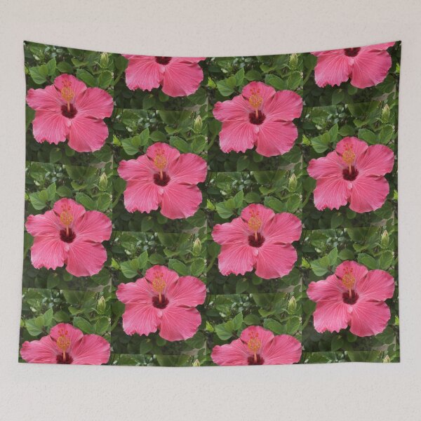 Item preview, Green Leaves Pretty Pink Hibiscus Flower designed and sold by jays-artworks.
