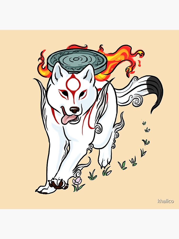 Okami Amaterasu Issun Jump | Art Board Print