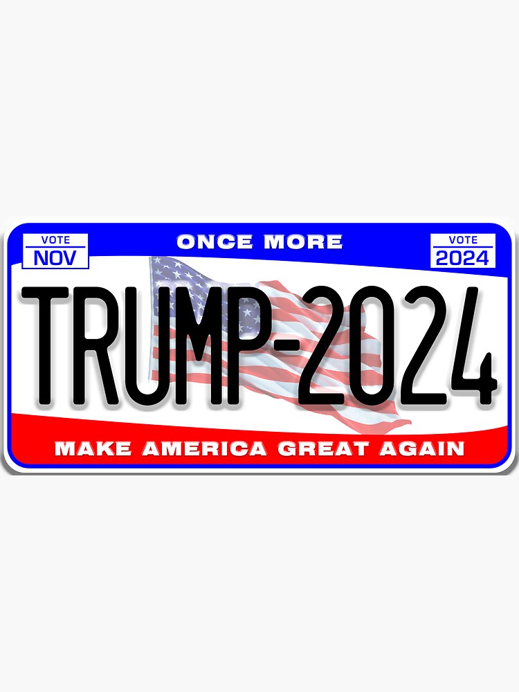 "Trump 2024 License Plate MAGA" Sticker for Sale by jirenma Redbubble