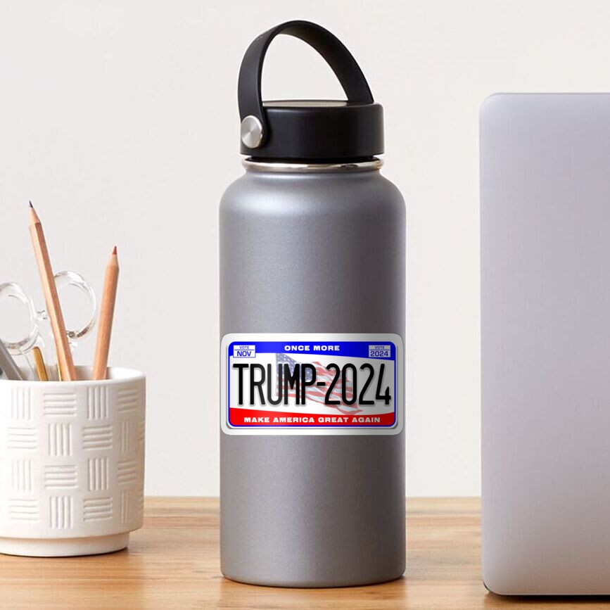 "Trump 2024 License Plate MAGA" Sticker for Sale by jirenma Redbubble