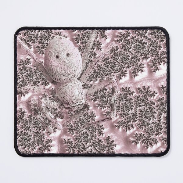 Item preview, Huntsman Spider & Mandelbrot Set Fractal Art Web in Baby Pink designed and sold by Karen McFarland.