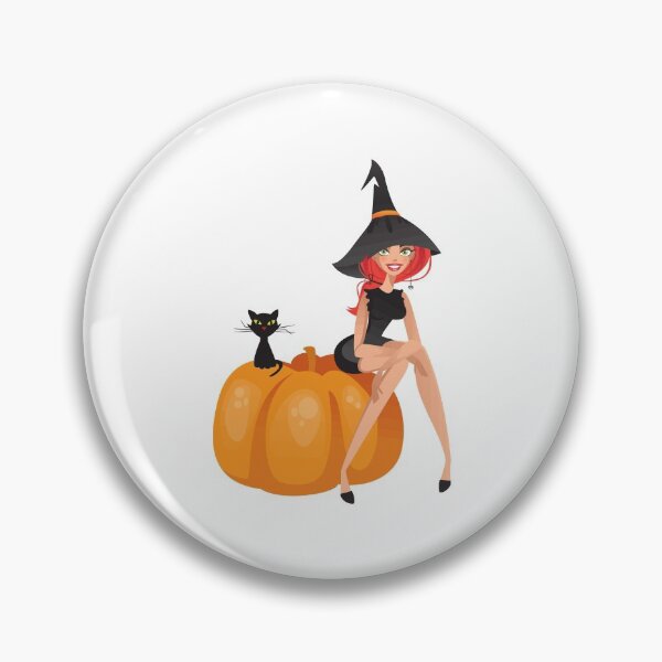 Item preview, Cute Witch Sitting on A Pumpkin designed and sold by ArtEntwined.