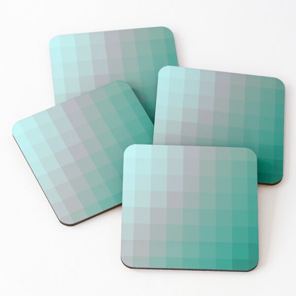Item preview, green blue graphic design geometric pixel square pattern abstract background designed and sold by Mrvell.