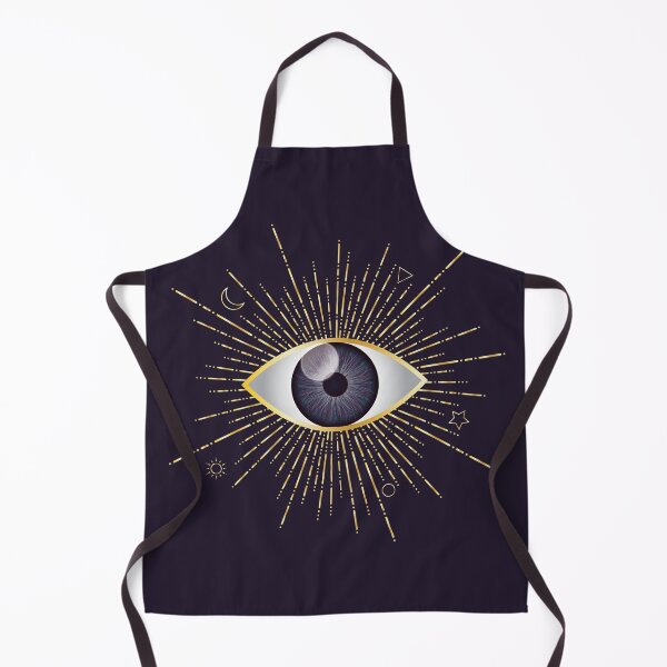 Item preview, Purple Evil Eye Gold Eyelashes Sun Moon Star Triangle Circle Nazar Mati Protection Talisman designed and sold by Karen McFarland.