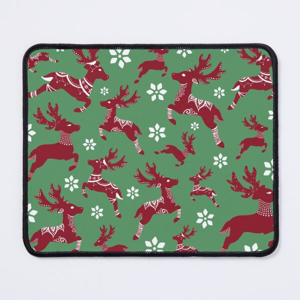 Item preview, Dark Green Christmas Reindeer Pattern designed and sold by Lady-Lilac.