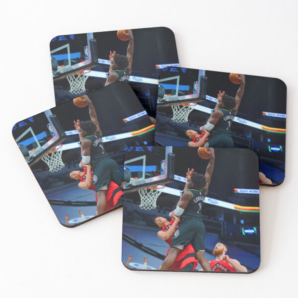 Item preview, Anthony Edwards Poster Dunk on Yuta Watanabe designed and sold by Basketball For Life.