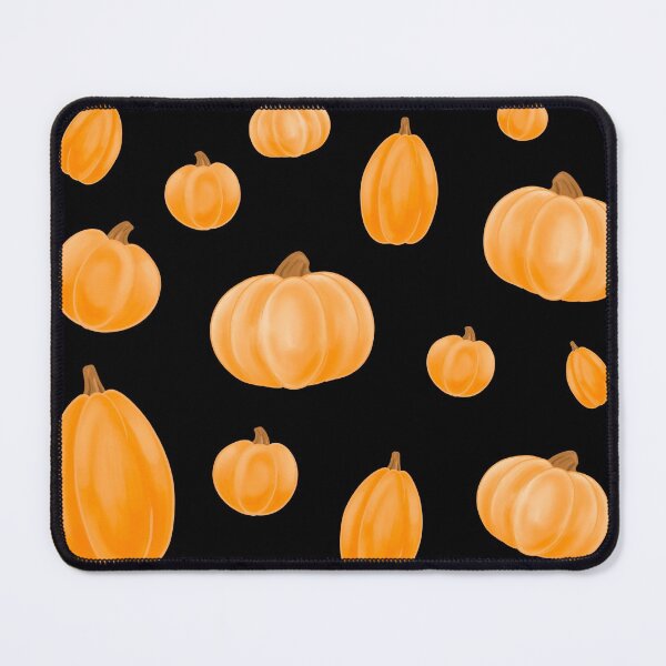 Item preview, Fall Pumpkin Pattern on a Black Background designed and sold by Lady-Lilac.