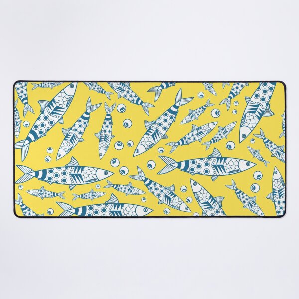 Item preview, Portuguese Lisbon Sardines Pattern Azulejos Yellow designed and sold by idovedesign.