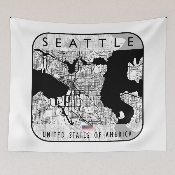 Item preview, SEATTLE MAP USA designed and sold by hatimelhag.