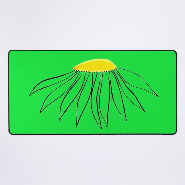 Item preview, Daisy Yellow Coneflower Green Petals & Background Hand Drawn designed and sold by H3designs.