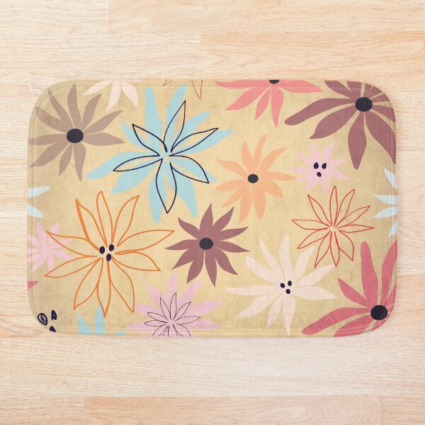 Item preview, Beige Black and Orange Abstract Flower Art - Floral Seamless Pattern designed and sold by HStudioPrints.