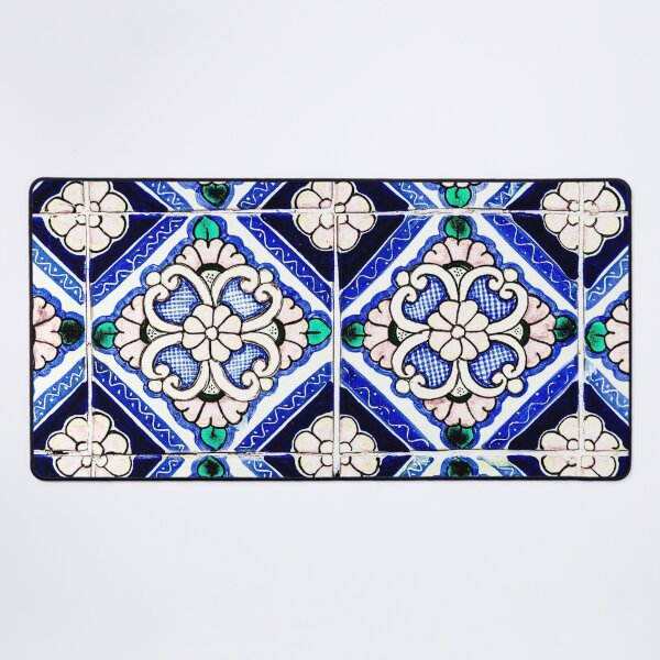 Item preview, Azulejo Spanish Pattern Tiles Navy Blue White designed and sold by idovedesign.