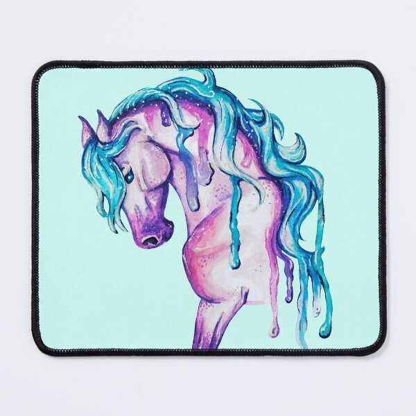 Artikelvorschau, Aquarell rosa und blaues Pferd entworfen und verkauft von Lady-Lilac.