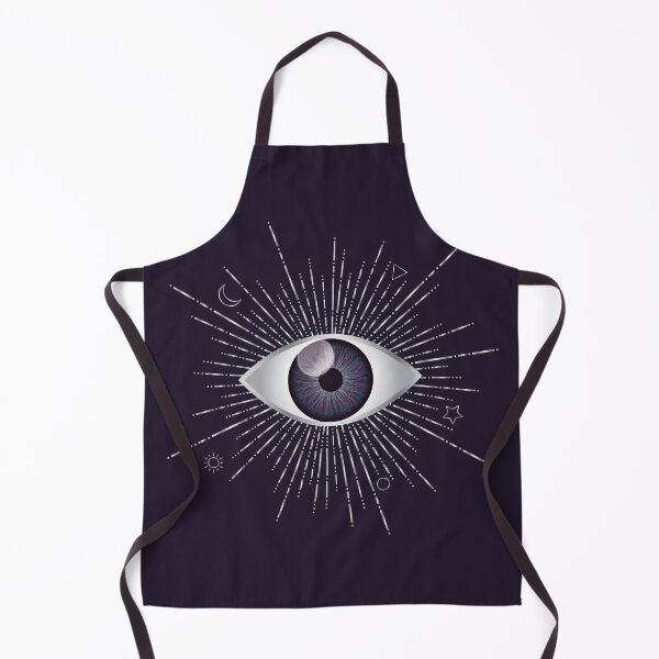 Item preview, Purple Evil Eye Silver Eyelashes Sun Moon Star Triangle Circle Nazar Mati Protection Talisman designed and sold by Karen McFarland.