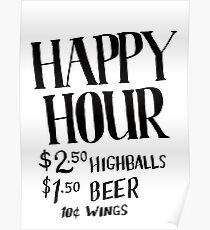 Happy Hour Drink Special Poster