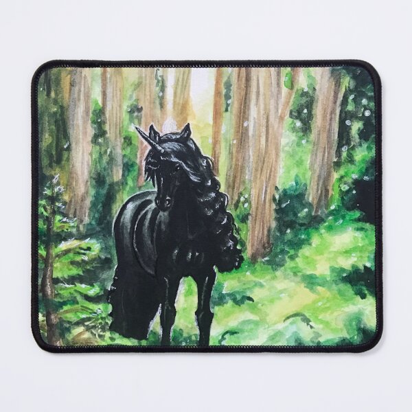 Item preview, Black Unicorn in Magical Forest designed and sold by Lady-Lilac.