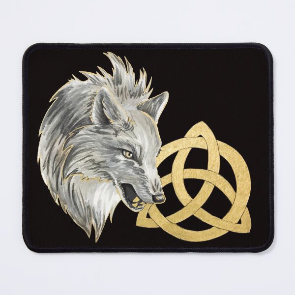 Item preview, Alpha White Wolf with Gold Celtic symbol designed and sold by Lady-Lilac.