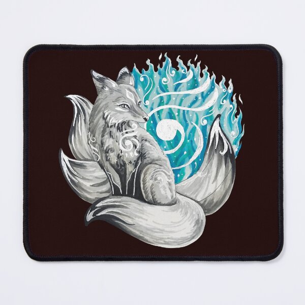 Item preview, Fox Kitsune with Blue Foxfire designed and sold by Lady-Lilac.