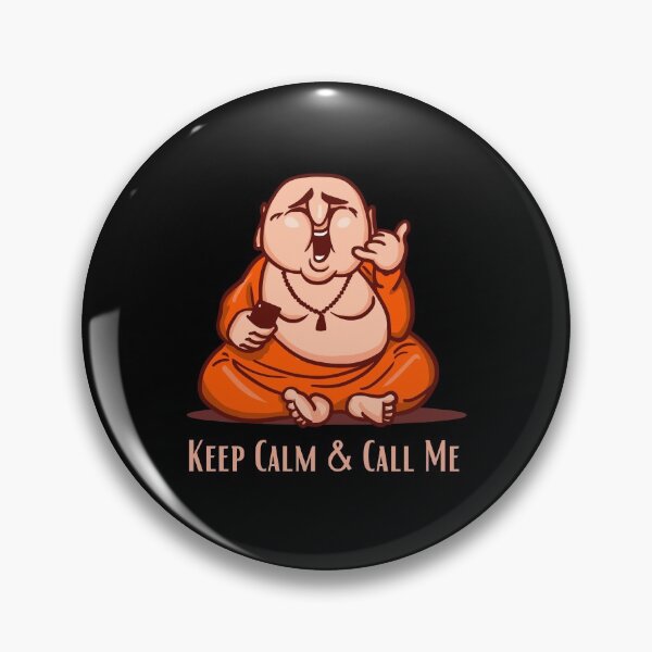 Aperçu de l'œuvre Gardez le calme et appelez-moi la conception drôle de Bouddha riant pour les amoureux de Bouddha. créée et vendue par PunMan Army.