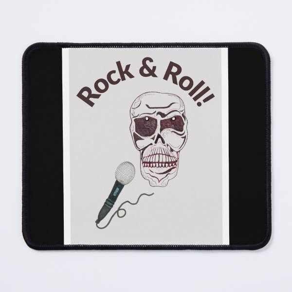 Item preview, Rock N Roll Skull & Mic Hand Drawn Grey Background designed and sold by H3designs.