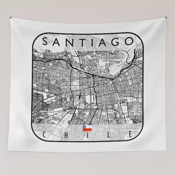 Item preview, SANTIAGO MAP CHILE designed and sold by hatimelhag.