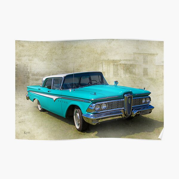 Edsel 1958 Bermuda Vintage Poster Print Car Art Classic Station Wagon Car