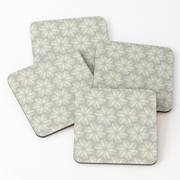 Item preview, Dewdrops pattern,  kaleidoscopic flowers in soft grey colors. designed and sold by Jonnekesart.
