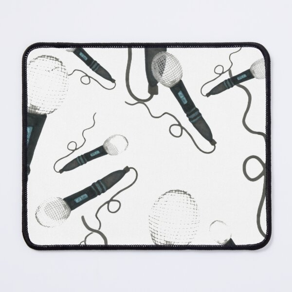 Item preview, Microphone Seamless Pattern Hand Drawn Light Slate Ultimate Gray Background #8c8d92 designed and sold by H3designs.