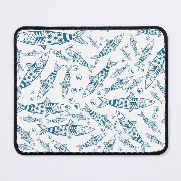 Item preview, Portuguese Lisbon Sardines Pattern Azulejos White Blue designed and sold by idovedesign.