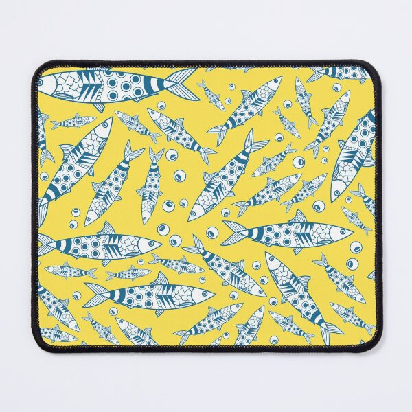 Item preview, Portuguese Lisbon Sardines Pattern Azulejos Yellow designed and sold by idovedesign.