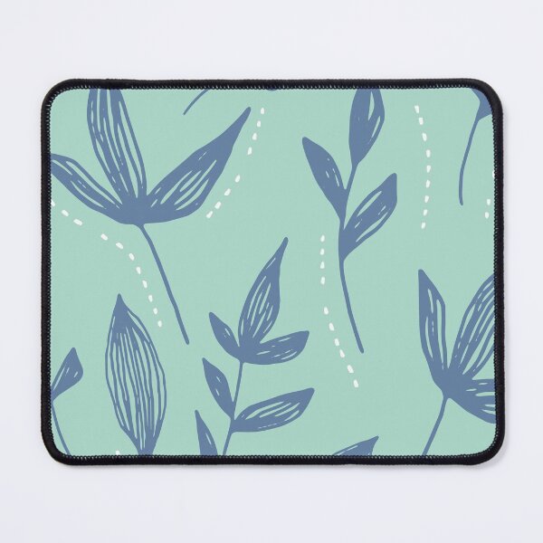 Item preview, Dainty Leaf in Blue and Mint, Nature Design designed and sold by lmcvinco.