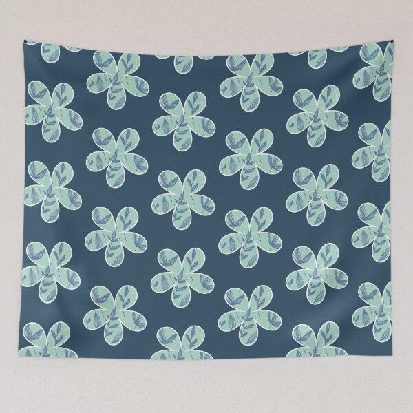 Item preview, Dainty Leaf in Blue and Mint, Nature Design designed and sold by lmcvinco.