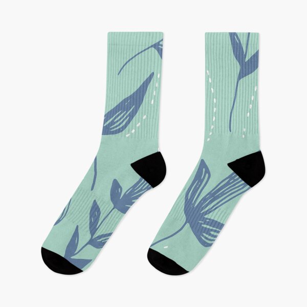 Item preview, Dainty Leaf in Blue and Mint, Nature Design designed and sold by lmcvinco.