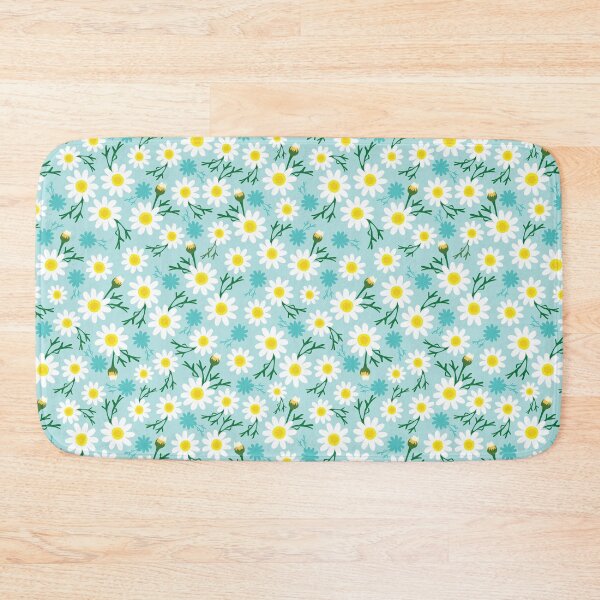 Item preview, ditsy daisy flowers in green blue mint designed and sold by hartami.