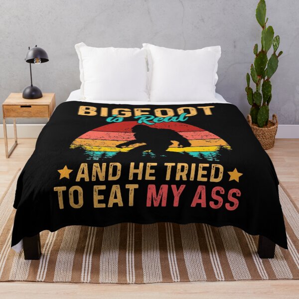 Item preview, Bigfoot Is Real And He Tried To Eat My Ass - Retro Vintage Sunset Bigfoot Design designed and sold by ohmier.