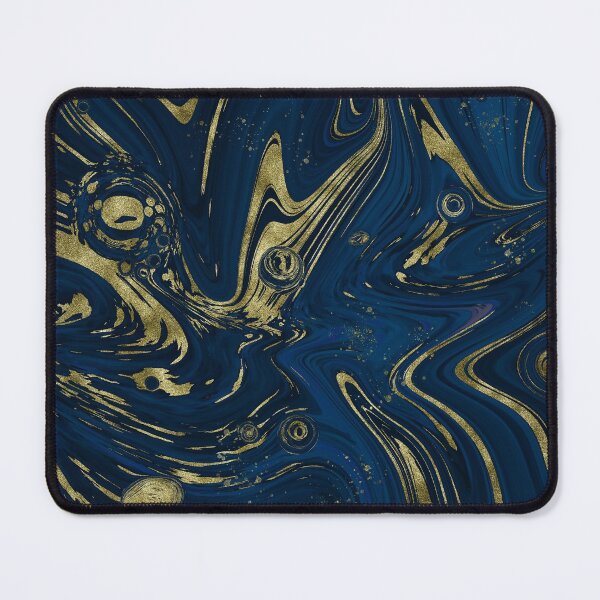 Item preview, Navy Blue Marble & Gold Faux Glitter Abstract Art designed and sold by Karen McFarland.