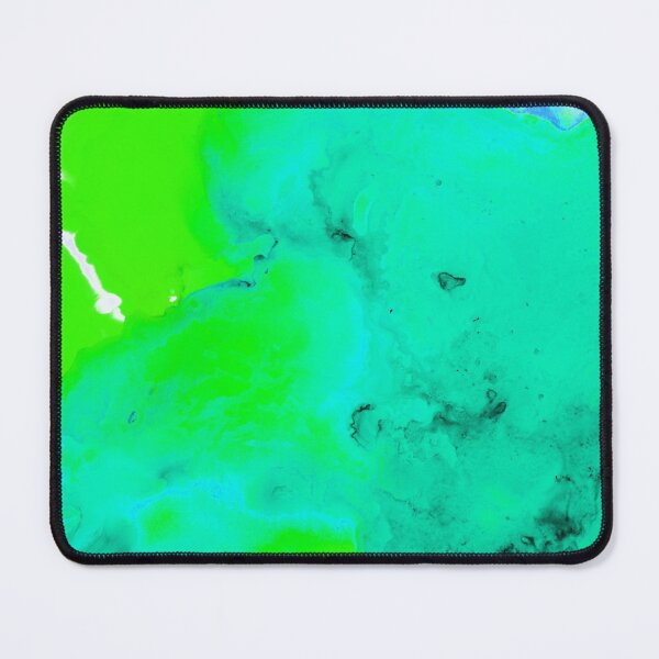 Item preview, Aqua and Green Abstract Alcohol Ink Painting designed and sold by MinArt Illustrations.