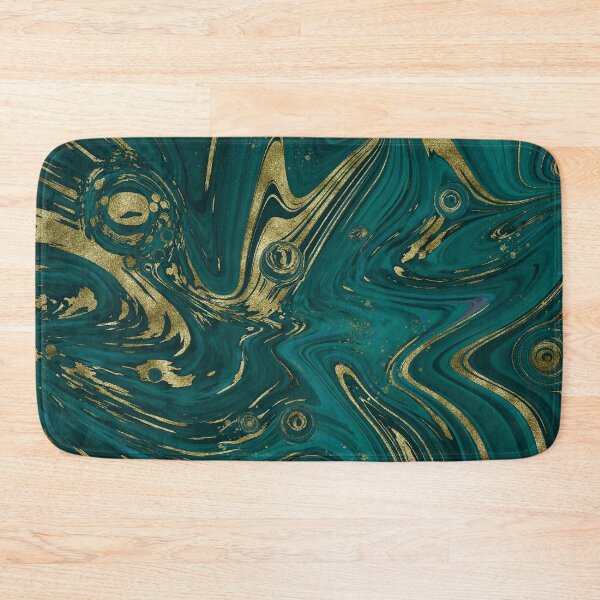 Item preview, Teal Marble & Gold Faux Glitter Abstract Art designed and sold by Karen McFarland.